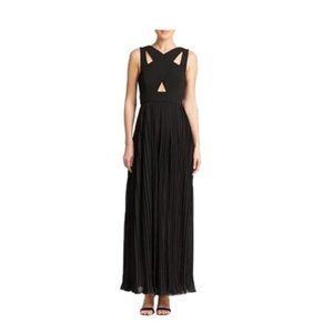New Nicholas Black Bonded Criss Cross Crepe Crossover Cutout Gown Size 2